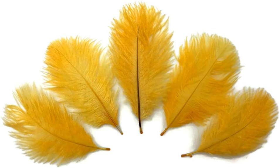 1 Pack - Golden Yellow Ostrich Small Confetti Feathers 0.3 Oz