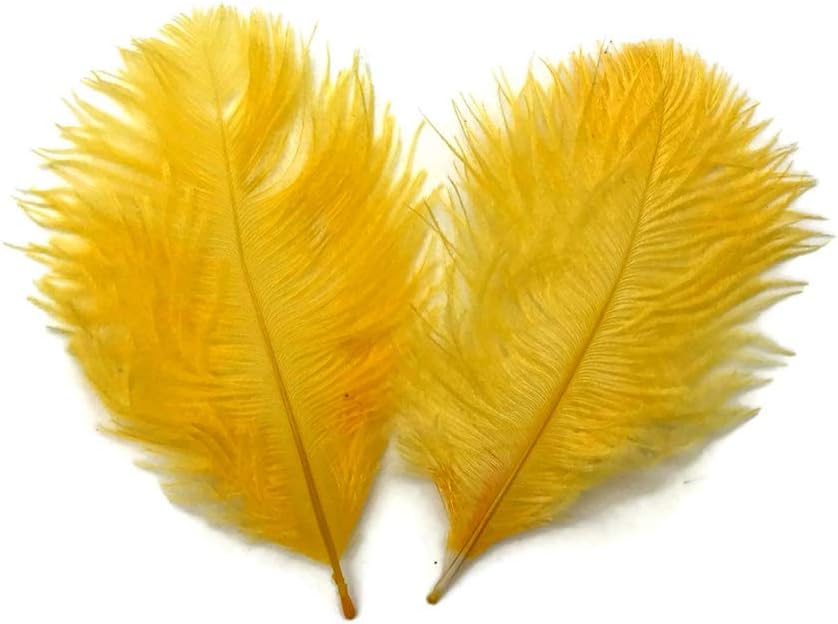 Wholesale Pack - Golden Yellow Ostrich Small Confetti Feathers (Bulk)