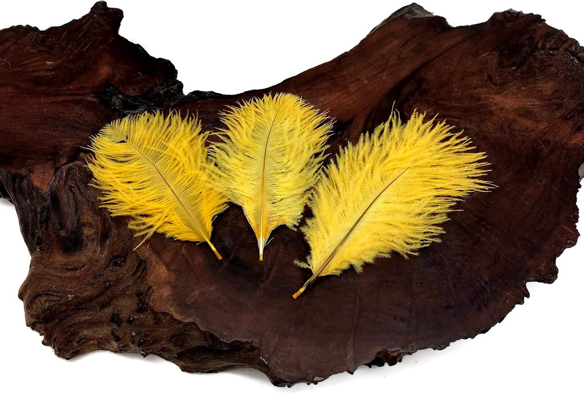 1 Pack - Golden Yellow Ostrich Small Confetti Feathers 0.3 Oz
