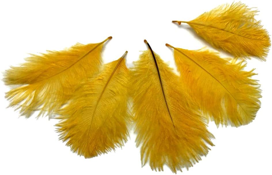 1 Pack - Golden Yellow Ostrich Small Confetti Feathers 0.3 Oz