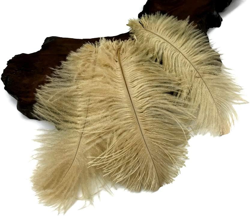 1/2 lb. - 14-17" Antique Gold Ostrich Large Body Drab Wholesale Feathers (Bulk)