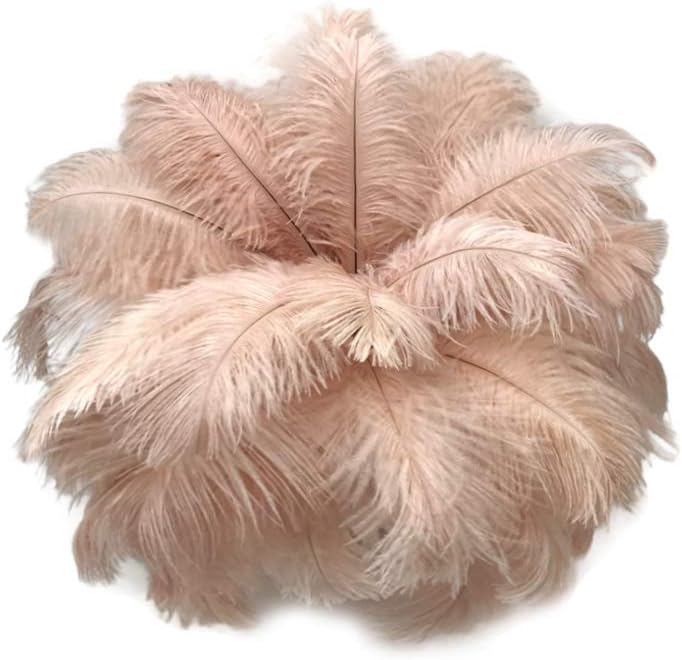 100 Pieces - 8-10" Champagne Ostrich Dyed Drab Body Wholesale Feathers (Bulk)