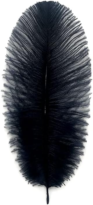 10 Pieces - 14-17" Navy Blue Ostrich Dyed Drab Large Body Feathers