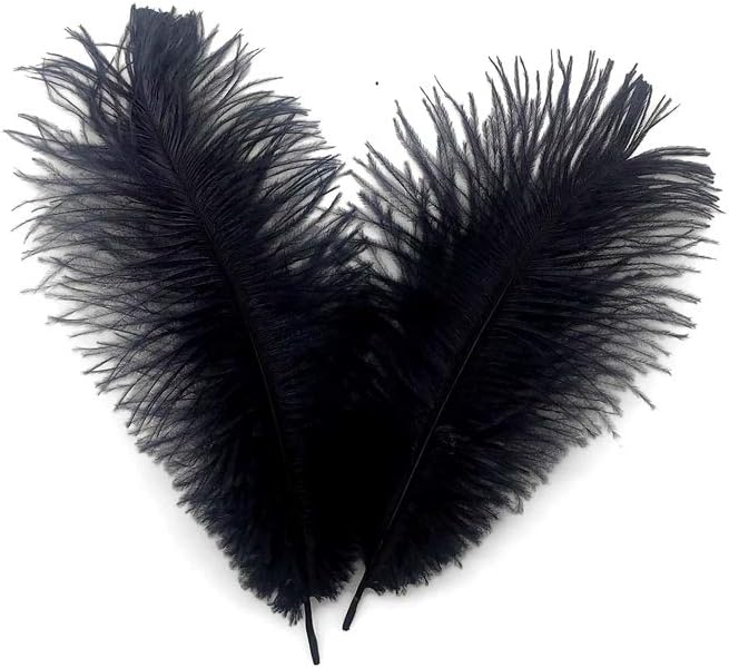 10 Pieces - 14-17" Navy Blue Ostrich Dyed Drab Large Body Feathers