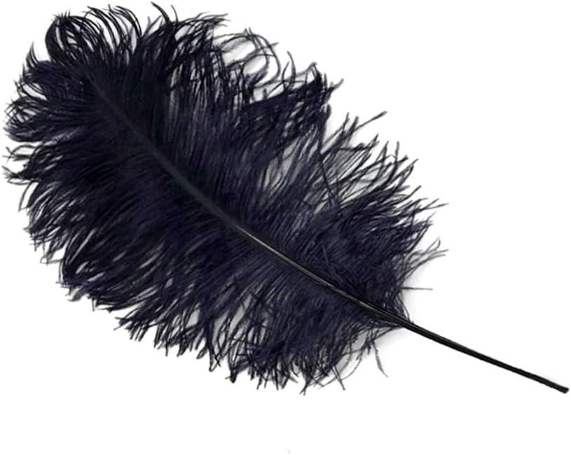 10 Pieces -  12-16" Navy Blue Dyed Ostrich Tail Fancy Feathers