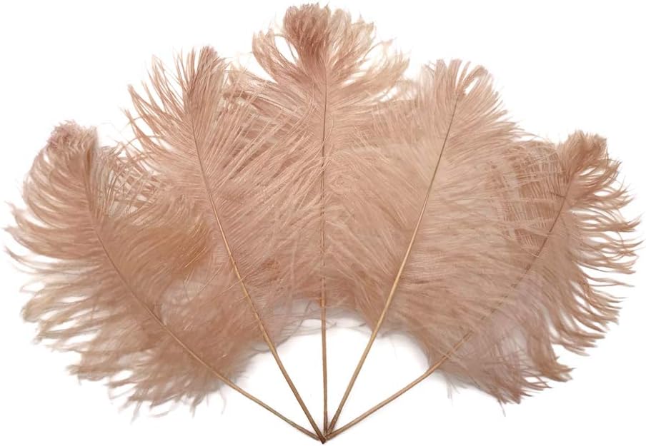 1/2 Lb - 12-16" Champagne Ostrich Tail Wholesale Fancy Feathers (Bulk)