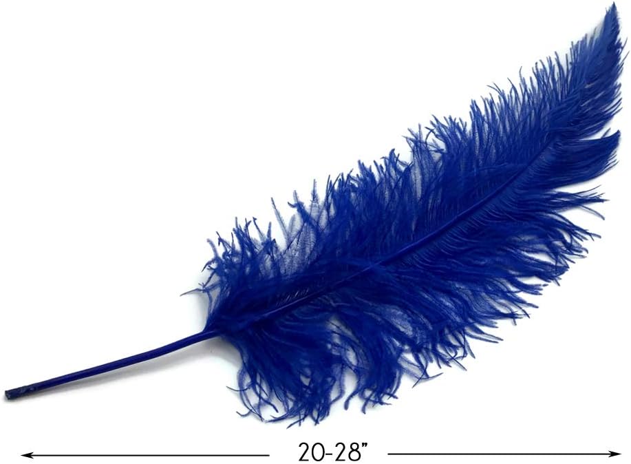 1/2 Lb - Royal Blue Large Ostrich Spads Wholesale Feathers 20-28" (Bulk)