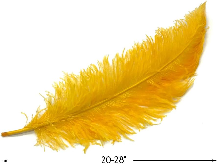 1/2 Lb - Golden Yellow Large Ostrich Spads Wholesale Feathers 20-28" (Bulk)