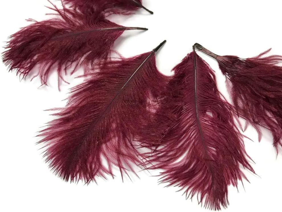 1 Pack - Burgundy Ostrich Small Confetti Feathers 0.3 Oz