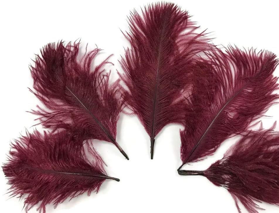 1 Pack - Burgundy Ostrich Small Confetti Feathers 0.3 Oz