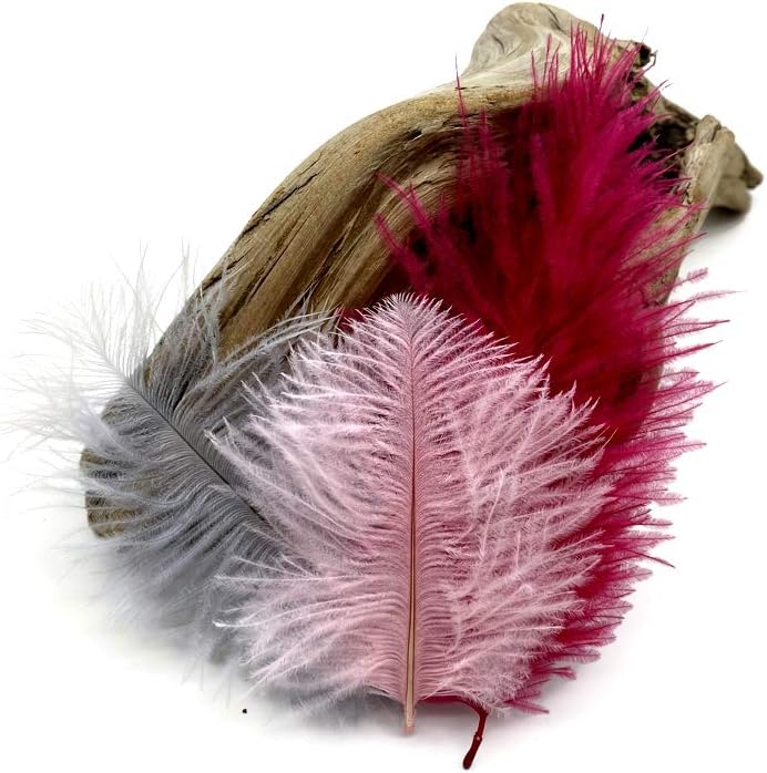 1 Pack - Burgundy Ostrich Small Confetti Feathers 0.3 Oz