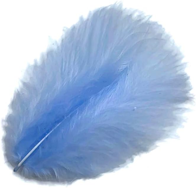 1/4 Lb - Baby Blue Turkey Marabou Short Down Fluffy Loose Wholesale Feathers (Bulk)