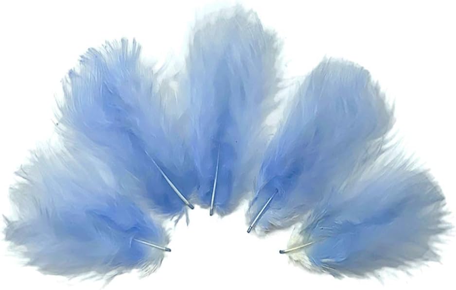 1/4 Lb - Baby Blue Turkey Marabou Short Down Fluffy Loose Wholesale Feathers (Bulk)