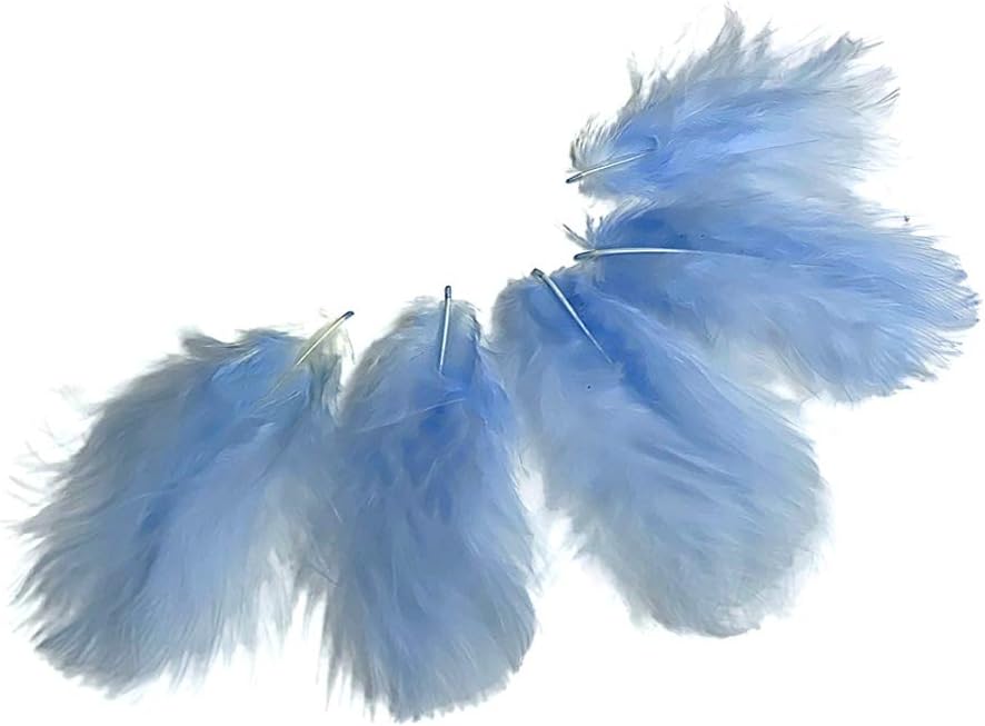 1/4 Lb - Baby Blue Turkey Marabou Short Down Fluffy Loose Wholesale Feathers (Bulk)