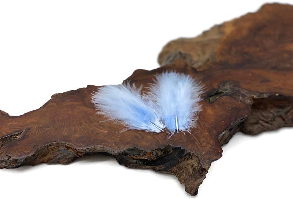 1/4 Lb - Baby Blue Turkey Marabou Short Down Fluffy Loose Wholesale Feathers (Bulk)