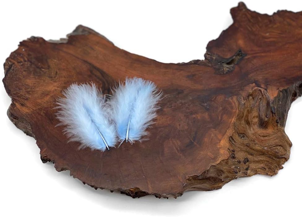 1/4 Lb - Baby Blue Turkey Marabou Short Down Fluffy Loose Wholesale Feathers (Bulk)