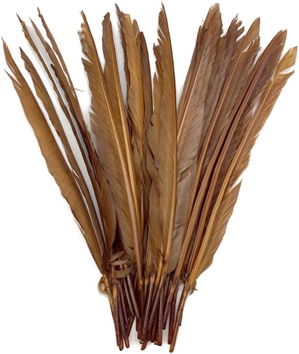 1/4 Lb. - Light Brown Goose Pointers Long Primaries Wing Wholesale Feathers (Bulk)