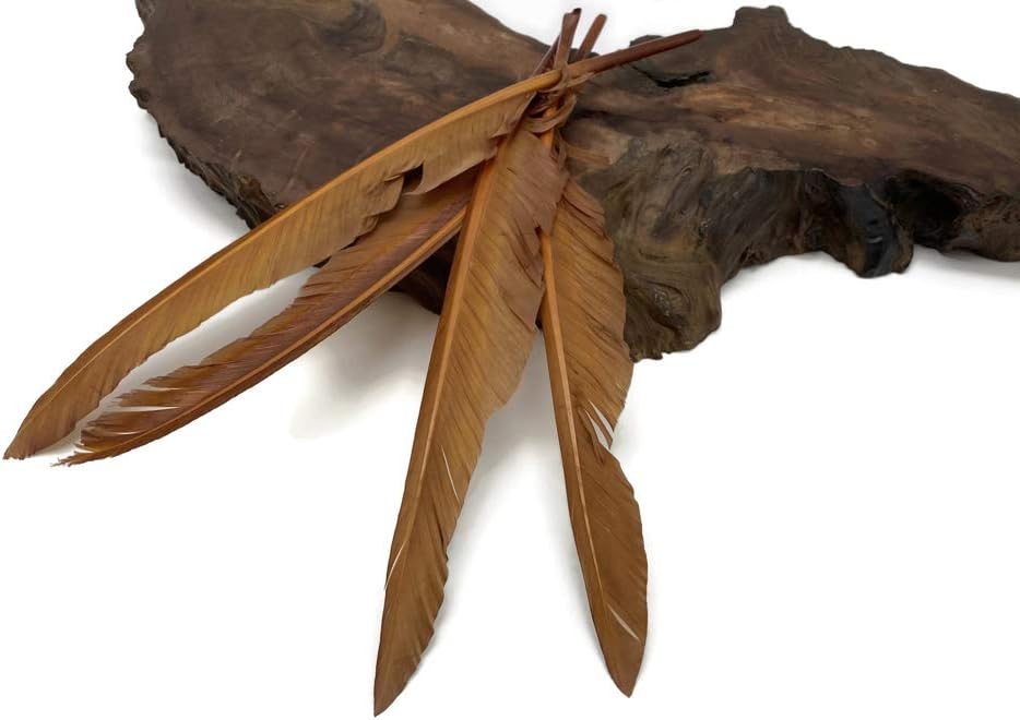 1/4 Lb. - Light Brown Goose Pointers Long Primaries Wing Wholesale Feathers (Bulk)