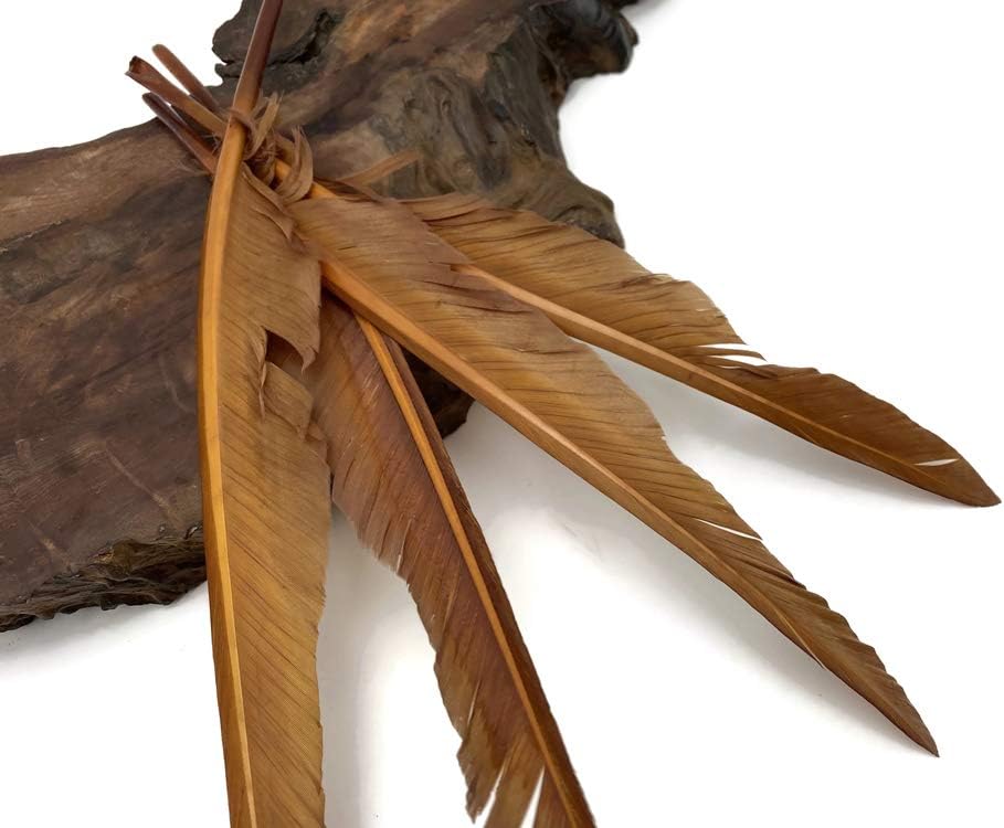 1/4 Lb. - Light Brown Goose Pointers Long Primaries Wing Wholesale Feathers (Bulk)