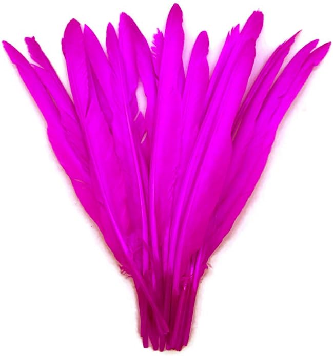 1/4 Lb. - Hot Pink Goose Pointers Long Primaries Wing Wholesale Feathers (Bulk)