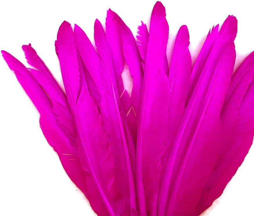 1/4 Lb. - Hot Pink Goose Pointers Long Primaries Wing Wholesale Feathers (Bulk)