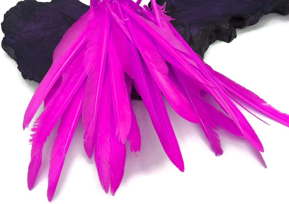 1/4 Lb. - Hot Pink Goose Pointers Long Primaries Wing Wholesale Feathers (Bulk)