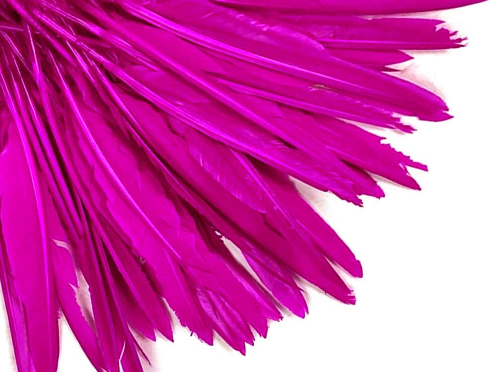 1/4 Lb. - Hot Pink Goose Pointers Long Primaries Wing Wholesale Feathers (Bulk)