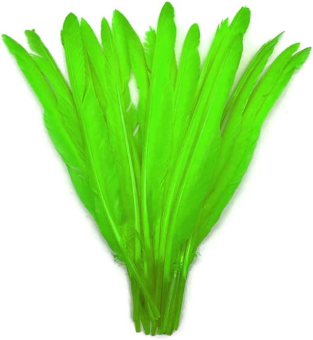 1/4 Lb. - Lime Green Goose Pointers Long Primaries Wing Wholesale Feathers (Bulk)