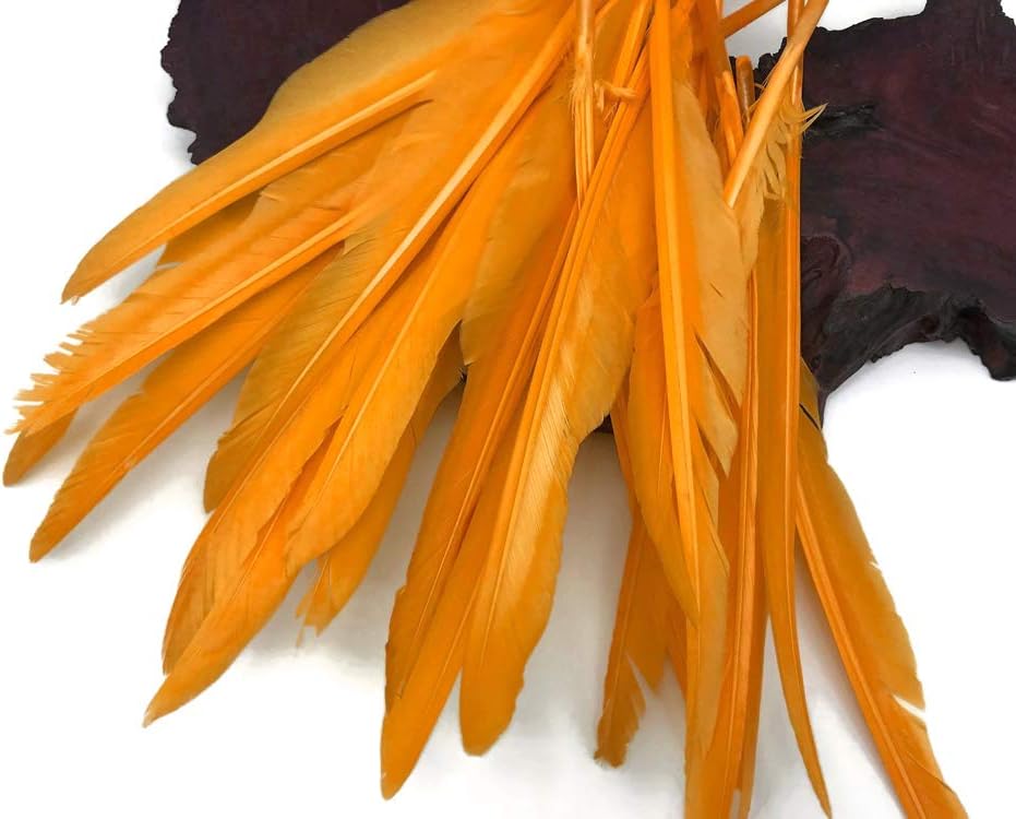 1/4 Lb. - Golden Yellow Goose Pointers Long Primaries Wing Wholesale Feathers (Bulk)