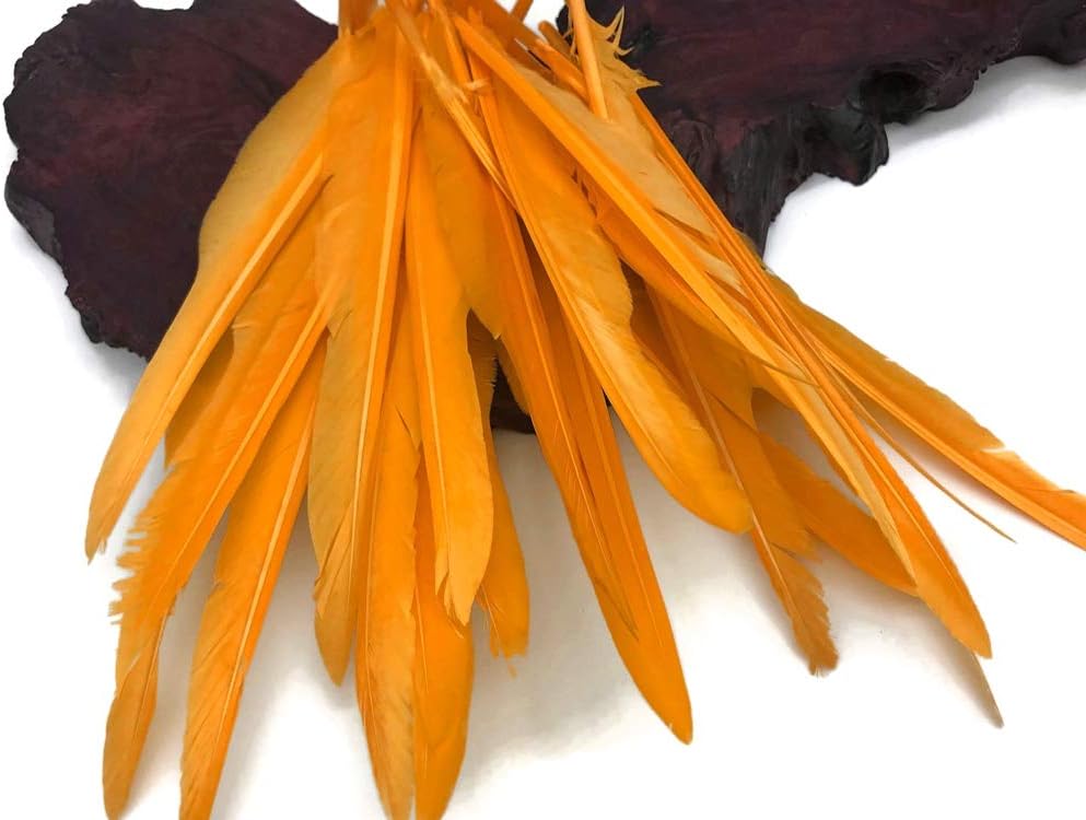 10 Pieces - Golden Yellow Goose Pointers Long Primaries Wing Feathers