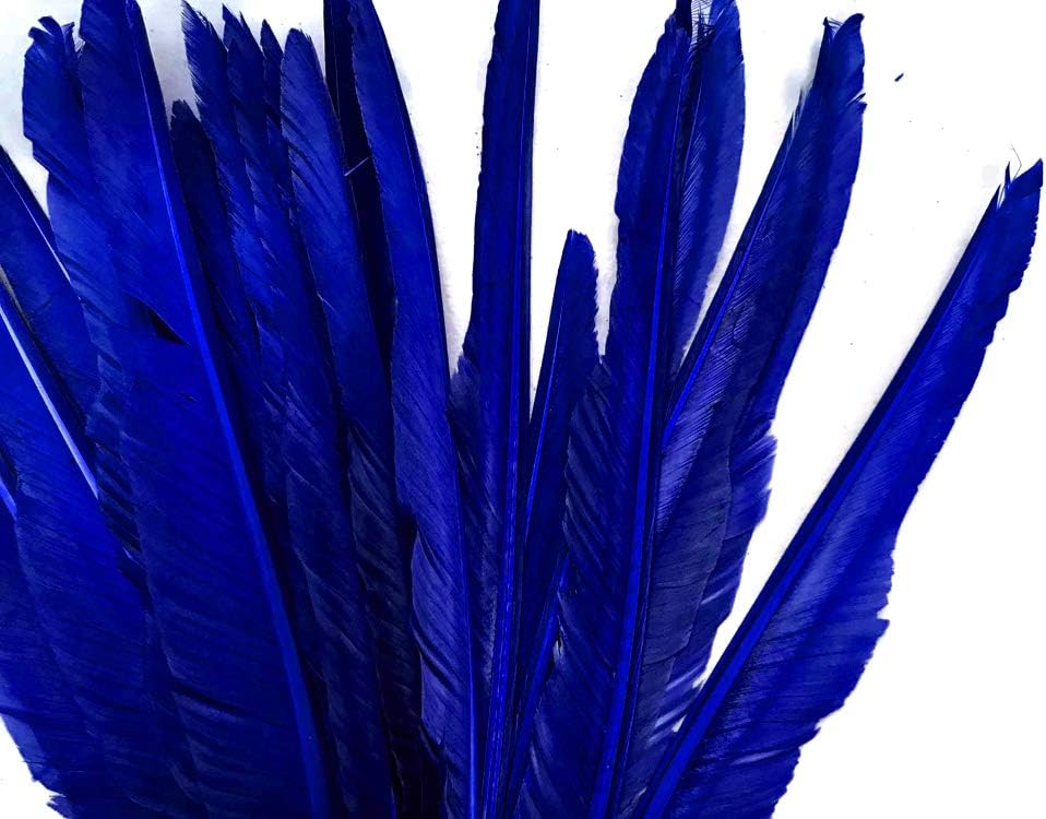 1/4 Lb. - Royal Blue Goose Pointers Long Primaries Wing Wholesale Feathers (Bulk)