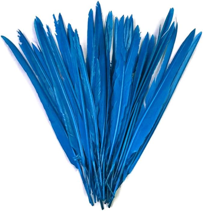 1/4 Lb. - Turquoise Blue Goose Pointers Long Primaries Wing Wholesale Feathers (Bulk)