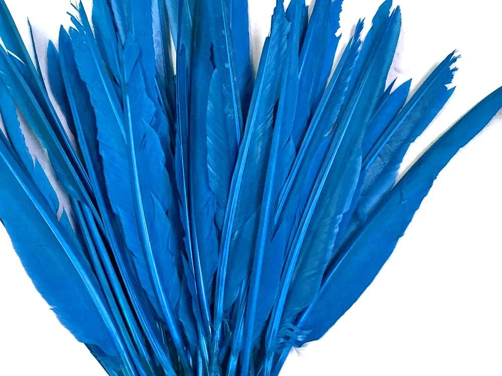 10 Pieces - Turquoise Blue Goose Pointers Long Primaries Wing Feathers