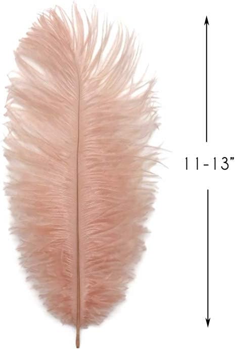 100 Pieces - 11-13" Champagne Ostrich Drabs Wholesale Body Feathers (Bulk)