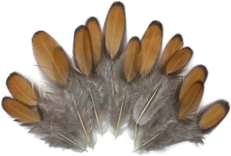 1 Dozen - Golden Brown Whiting Farms Laced Hen Saddle Feathers