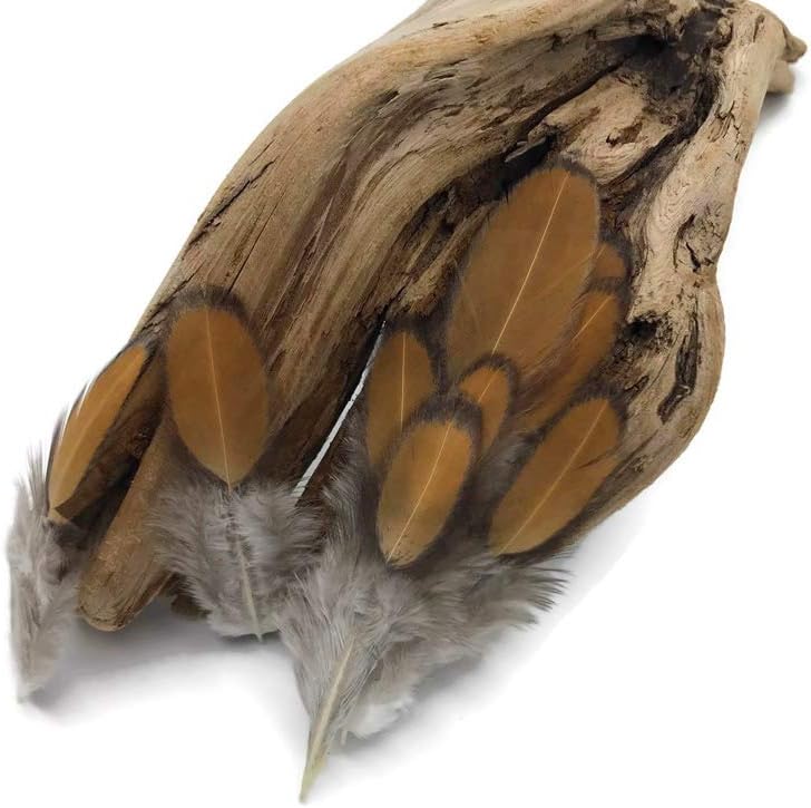 1 Dozen - Golden Brown Whiting Farms Laced Hen Saddle Feathers