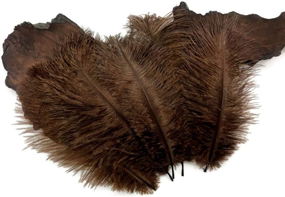 100 Pieces - 11-13" Dark Brown Ostrich Drabs Wholesale Body Feathers (Bulk)