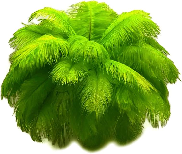 100 Pieces - 11-13" Lime Green Ostrich Drabs Wholesale Body Feathers (Bulk)