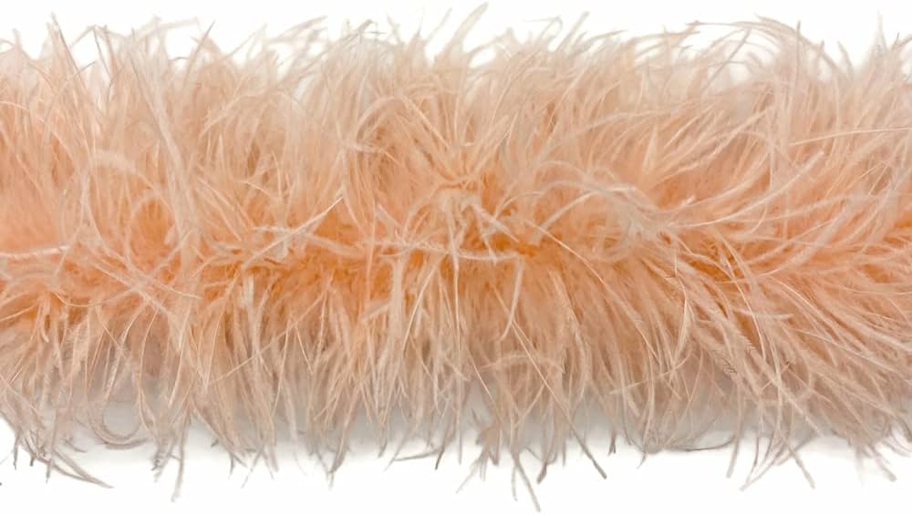 2 Yards - Champagne 3 Ply Ostrich Medium Weight Fluffy Feather Boa