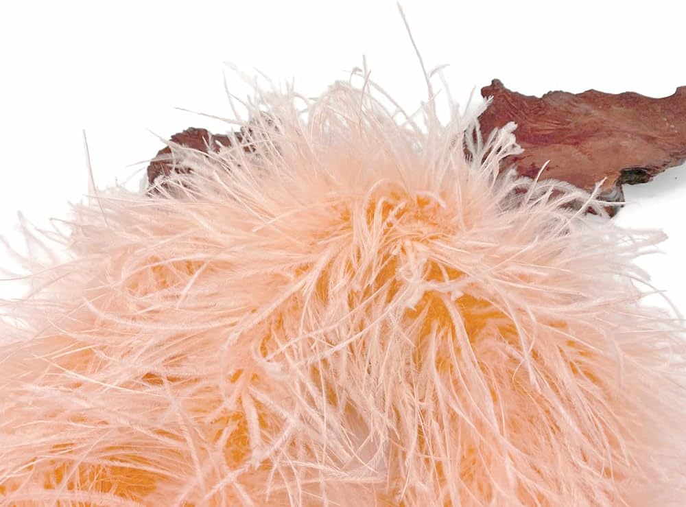 2 Yards - Champagne 3 Ply Ostrich Medium Weight Fluffy Feather Boa