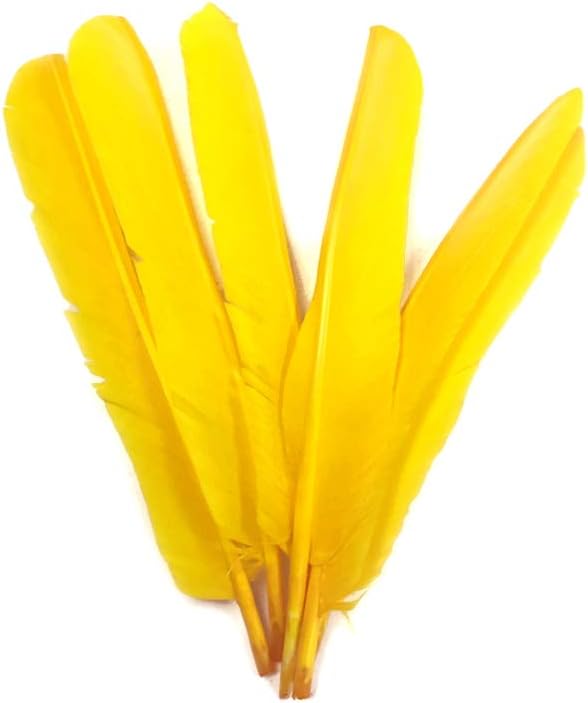 1/4 Lb - Yellow Turkey Pointers Quill Large Wholesale Feathers (Bulk)