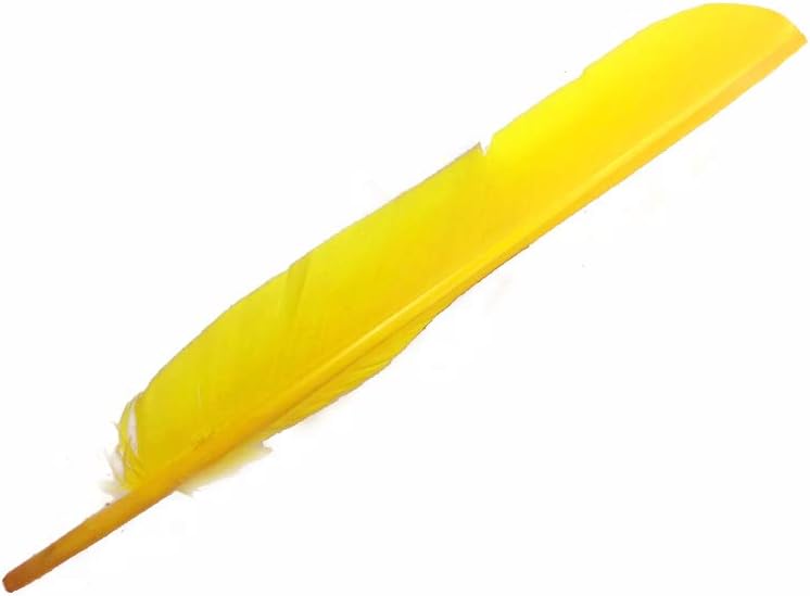 1/4 Lb - Yellow Turkey Pointers Quill Large Wholesale Feathers (Bulk)