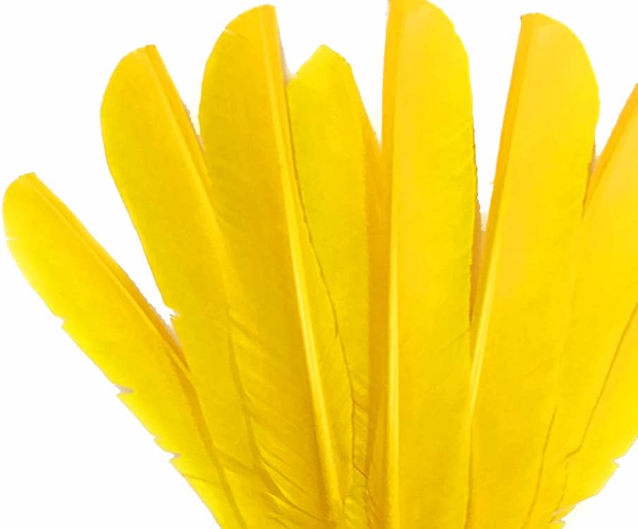 1/4 Lb - Yellow Turkey Pointers Quill Large Wholesale Feathers (Bulk)
