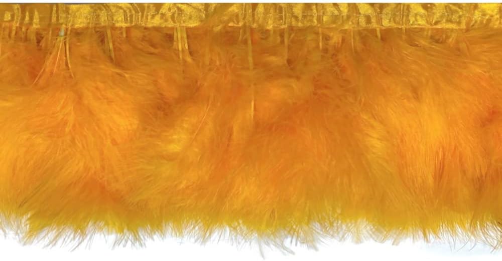 1 Yard - Golden Yellow Marabou Turkey Fluff Feather Fringe Trim