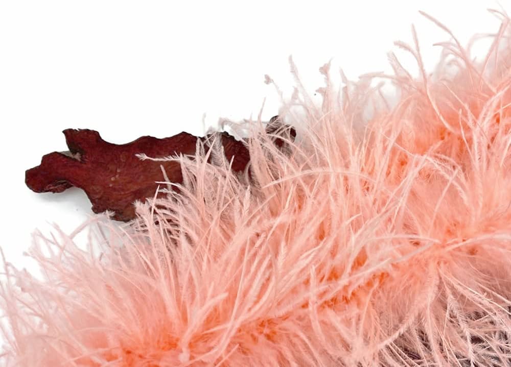 2 Yards - Pink Blush 4 Ply Ostrich Medium Weight Fluffy Feather Boa