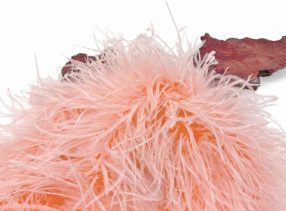 2 Yards - Pink Blush 4 Ply Ostrich Medium Weight Fluffy Feather Boa