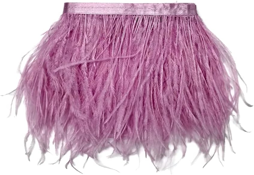 1 Yard - Mauve Purple Ostrich Fringe Trim Wholesale Feather (Bulk)