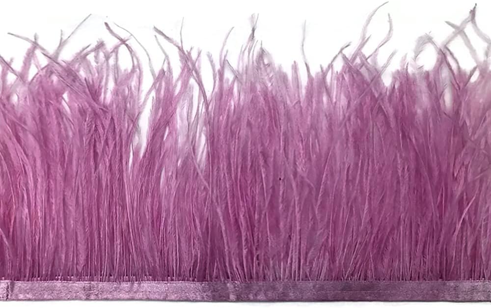 1 Yard - Mauve Purple Ostrich Fringe Trim Wholesale Feather (Bulk)