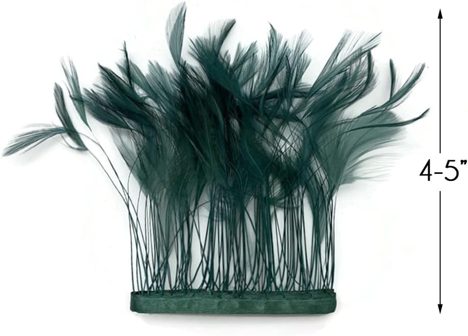 1 Dozen - Hunter Green Stripped Rooster Neck Hackle Eyelash Feather