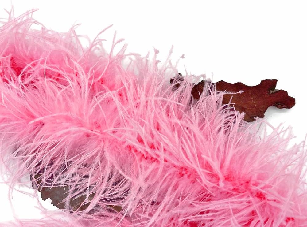 2 Yards - Candy Pink 3 Ply Ostrich Medium Weight Fluffy Feather Boa